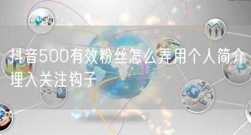 抖音500有效粉丝怎么弄用个人简介埋入关注钩子