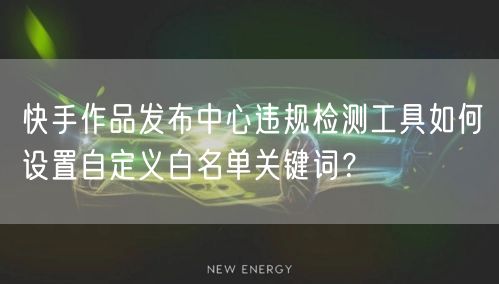 快手作品发布中心违规检测工具如何设置自定义白名单关键词？