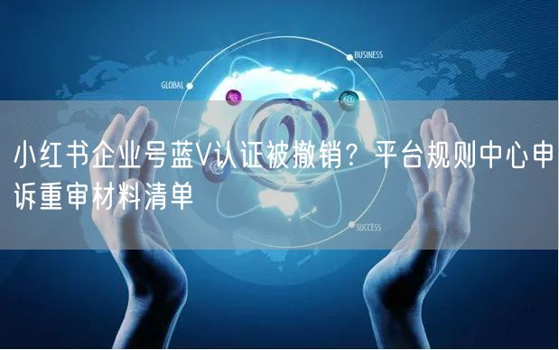 小红书企业号蓝V认证被撤销？平台规则中心申诉重审材料清单