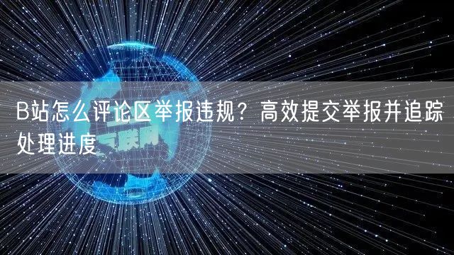 B站怎么评论区举报违规？高效提交举报并追踪处理进度