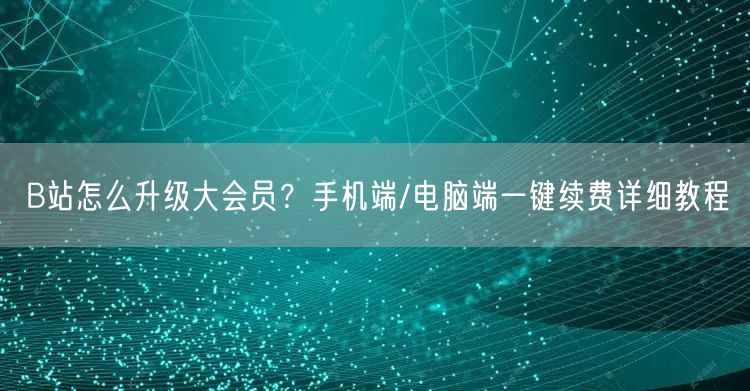 B站怎么升级大会员？手机端/电脑端一键续费详细教程
