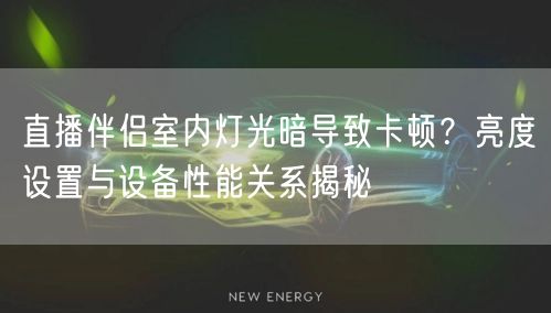 直播伴侣室内灯光暗导致卡顿?亮度设置与设备性能关系揭秘