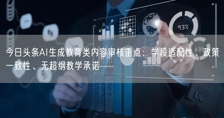 今日头条AI生成教育类内容审核重点：学段适配性、政策一致性、无超纲教学承诺