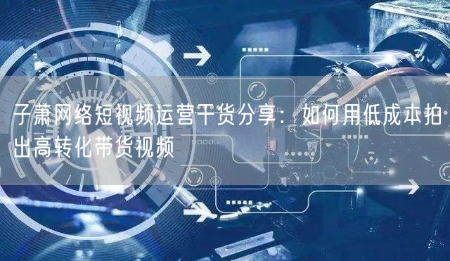 子萧网络短视频运营干货分享:如何用低成本拍出高转化带货视频
