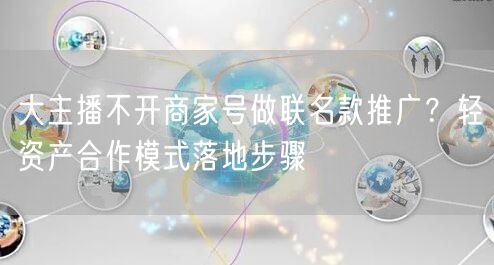 大主播不开商家号做联名款推广?轻资产合作模式落地步骤