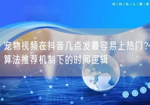 宠物视频在抖音几点发最容易上热门？算法推荐机制下的时间逻辑